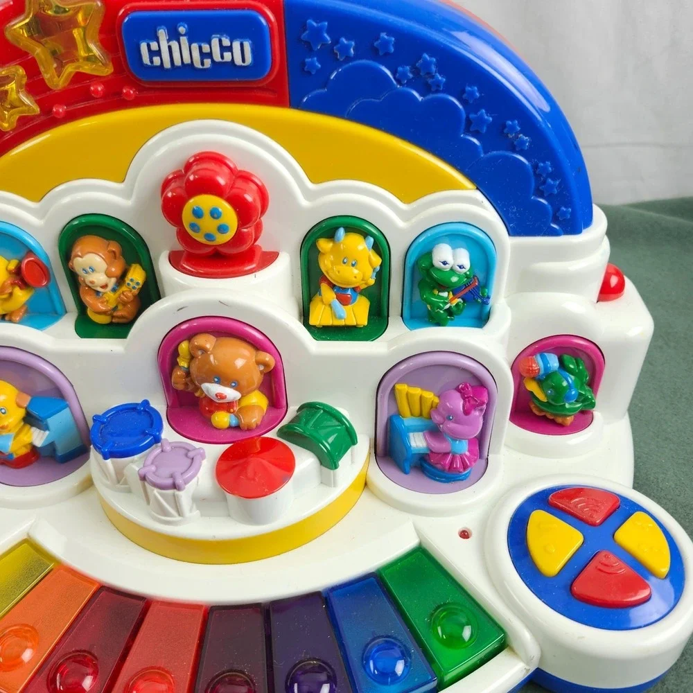 Vintage Chicco Animal Orchestra Piano Keyboard Toy Sounds And Lights Working!!!!